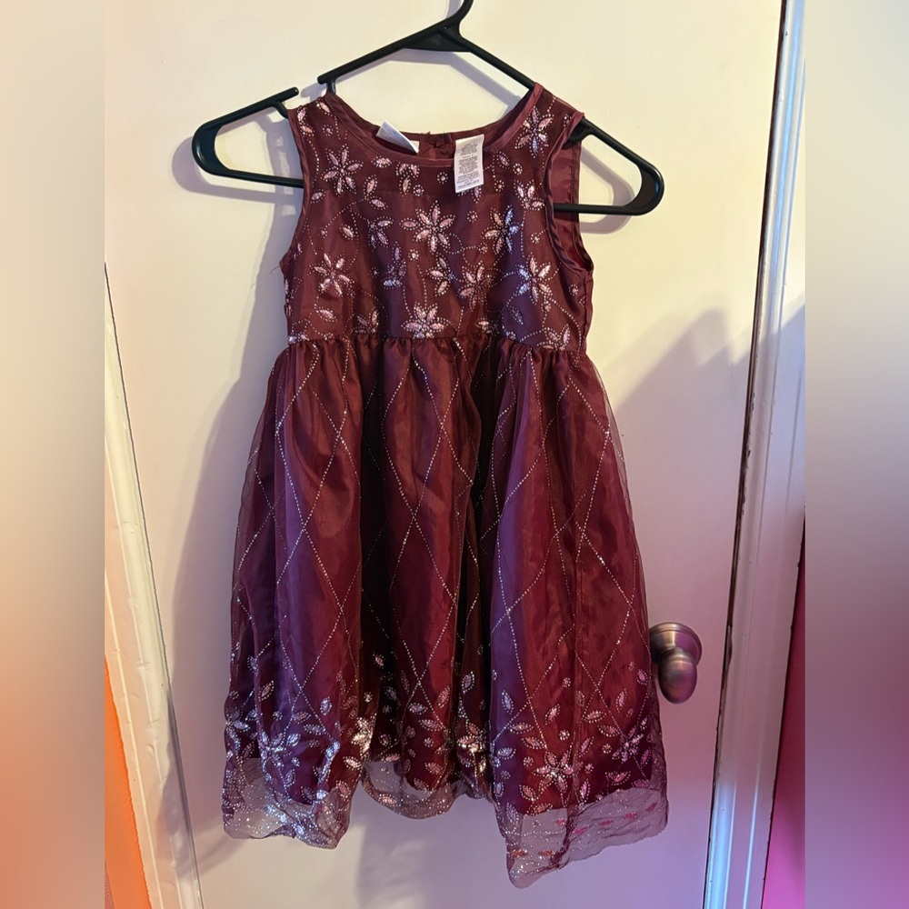 Elegant Burgundy Kids Dress